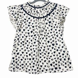 Buffalo trading co. Ruffle boutique eyelet lace sleeve boutique top size M